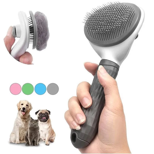 Pet Dog Brush & Cat Comb Self-Cleaning Grooming Tool