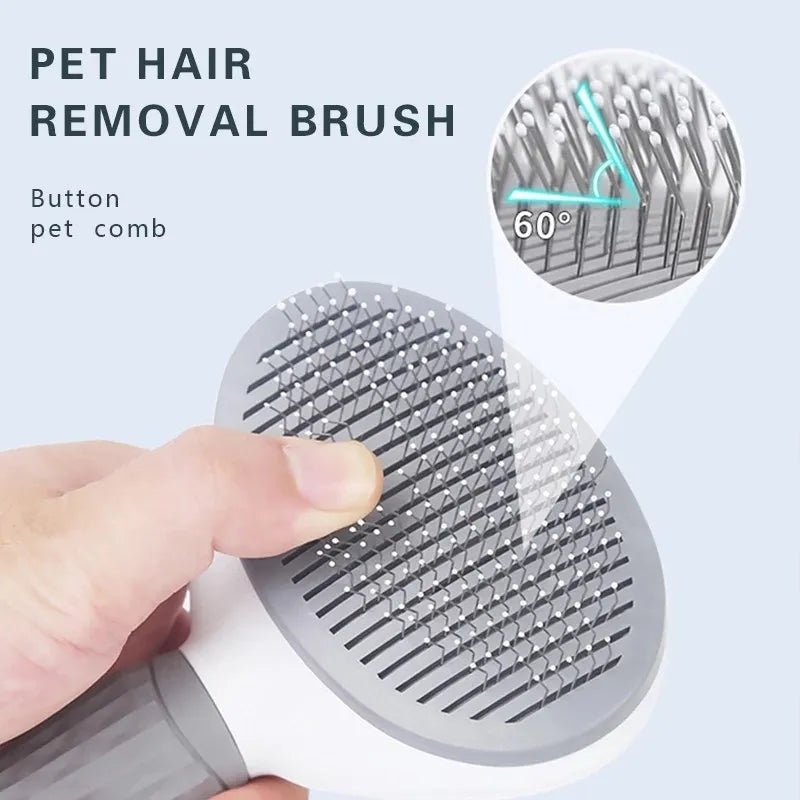 Pet Dog Brush & Cat Comb Self-Cleaning Grooming Tool