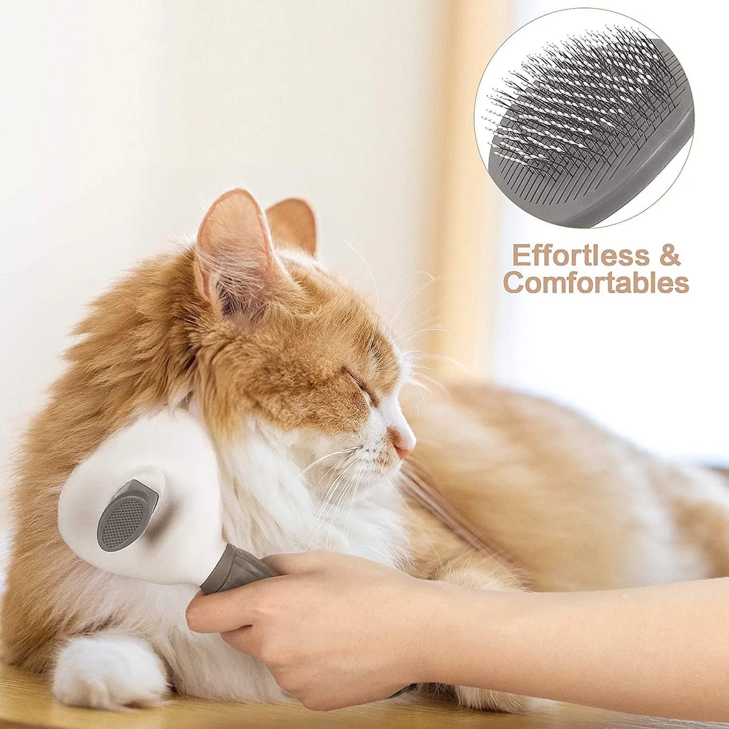 Pet Dog Brush & Cat Comb Self-Cleaning Grooming Tool