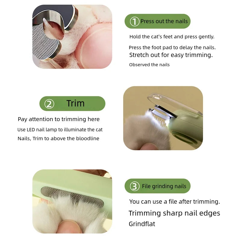 Pet Nail Clippers with LED Lights