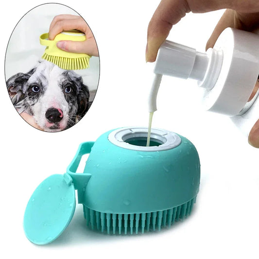 Bathroom Pet Bath Massage Gloves – Soft Silicone Brush