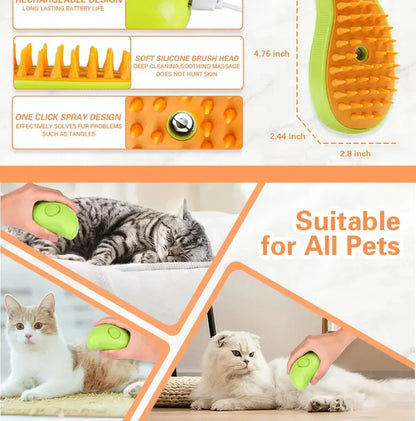 3-in-1 Cat Steamy Brush for Pets